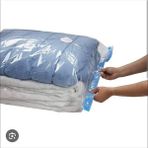 (3 Adet) Vakumlu Poşet Seti 70 cm x 100 cm (Büyük Boy) Yastık, Battaniye, Elbise Vakumlu Hurç - Şeffaf - 70x100