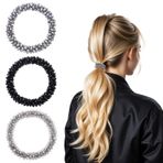 3 Adet Yapay Elmas Saç Kravat, İnci Saç Kravat, Kadın Saçları İçin Elastik Saç Scrunchies Boncuklu Saç Bağları Kristal Boncukları Tutar Boho Saç Aksesuarları Kadınlar için (3 Renk)