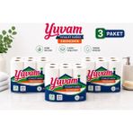 3 Adet Yuvam Tuvalet Kağıdı 12 Rulo 2 Katlı Yumuşak ve Dayanıklı Ekonomik Paket
