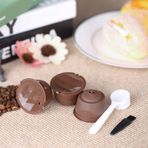 3 adet/takım Kahve Kapsül Dolce Gusto Kahve Filtreleme Yeniden Kullanılabilir Dolce Gusto Kahve Kapsülü Kaşık ve Fırça ile