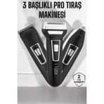 3 Başlıklı Profesyonel Tıraş Makinesi - Renkli