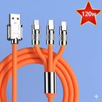 3 başlıklı tüm telefonlara uyumlu şarj ve data kablosu For iphone for samsung for xiaomi telefon tablet destekli
