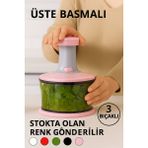 3 Bıçaklı Üstten Basmalı El Rondosu Blenderı Sebze Doğrayıcı - Çok Renkli