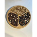 3 Bölmeli Akrilik Kapaklı Bambu Çerezlik & Kahvaltılık 28 cm (Alg) - 1 Adet