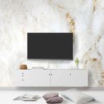 3 Boyutlu Beyaz Altın Mermer Temalı Duvar Kağıdı dkm-658 550 x 240