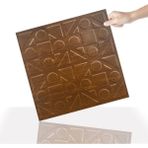 3 Boyutlu Duvar Paneli Kabartmalı Kareli Yuvarlak Desen Pvc 41X41 Cm/ 6 Adet /1 M² Altın Meşe - Açık Meşe - 41 x 41
