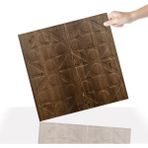 3 Boyutlu Duvar Paneli Kabartmalı Kareli Yuvarlak Desen Pvc 41X41 Cm/ 6 Adet /1 M² Antik - Açık Kahverengi - 41 x 41