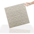 3 Boyutlu Duvar Paneli Kabartmalı Kareli Yuvarlak Desen Pvc 41X41 Cm/ 6 Adet /1 M² Beyaz Huş - Bej - 41 x 41