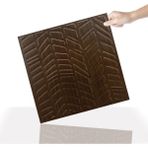 3 Boyutlu Duvar Paneli Kabartmalı Kılçık Desen Pvc 41X41 Cm/ 6 Adet /1 M² Teak - Ahşap Rengi - 41 x 41