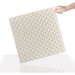 3 Boyutlu Duvar Paneli Kabartmalı Puantiye Desen Pvc 41X41 Cm/ 6 Adet /1 M² Beyaz Huş - Bej - 41 x 41