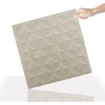 3 Boyutlu Duvar Paneli Kabartmalı Retro Desen Pvc 41X41 Cm/ 6 Adet /1 M² Beyaz Huş - Bej - 41 x 41