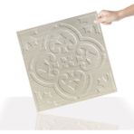 3 Boyutlu Duvar Paneli Kabartmalı Solo Desen Pvc 41X41 Cm/ 6 Adet /1 M² Beyaz Huş - Bej - 41 x 41