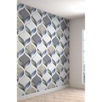 3 Boyutlu Geometrik Şekilli Desen Silinebilir Tekstil Duvar Kağıdı, 250 x 150