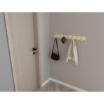 3 Boyutlu Hepsi Modern Duvar Kanca Askılık - 7 Adet Sarı Askılık - 80 cm Beyaz Mdflam - Model 106