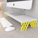 3 Boyutlu Hepsi Monitör Yükseltici Model No : 3 - Bilgisayar Ekran Yükseltici - Renkli Altıgen Desenli Tasarım