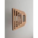 3 Boyutlu Kare Ahşap Avize. Minimalist Tasarım - Ahşap - Bej