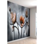 3 Boyutlu Lale Desenli Yırtılmaz Silinebilir Sağlıklı Tekstil Duvar Kağıdı, 450 x 240