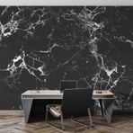 3 Boyutlu Siyah Mermer Desenli Duvar Kağıdı dkm-677 525 x 260