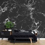 3 Boyutlu Siyah Mermer Desenli Duvar Kağıdı dkm-677 550 x 260
