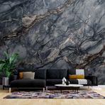 3 Boyutlu Siyah Mermer Temalı Duvar Kağıdı dkm-650 450 x 280