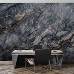 3 Boyutlu Siyah Mermer Temalı Duvar Kağıdı dkm-650 475 x 200