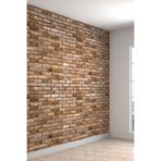 3 Boyutlu Tuğla Duvar Desenli Silinebilir Tekstil Duvar Kağıdı, 500 x 240, 2023-122500x240