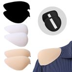 3 çift düz omuz yastığı, kaymaz, kendinden yapışkanlı (siyah, beyaz, ten rengi) – 1,5 cm kalınlığında – takım elbise, ceket, gömlek ve tişörtler için dikişsiz ve görünmez tasarım
