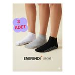 3 Çift Kaydırmaz Unisex Yoga, Pilates, Tavaf Çorabı | Spor Patik Çorap Beyaz|Gri |Siyah |36-40