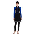 3 Farklı Şekilde Giyilebilir Likralı Etekli Tesettür Mayo R125 Collar (Siyah, 3XL)
