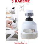 3 Fonksiyonlu Mutfak Lavabo Başlığı 360 Derece Döner Musluk Ucu - Pvc Başlık