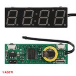 3 Fonksiyonlu Termometre Saat Voltmetre Gösterge Modül Dijital Zaman Isı Elektronik Ekran Kırmızı 4 Hane 7 Segmet Display Araba
