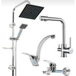 3 Girişli Mutfak Mix Lavabo Mix Banyo Robot Duş 4’lü Batarya Musluk Seti