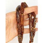 3 Göz Tibet Akik Taşı Silindir Kesim 10x30mm Dizi (45810)