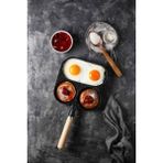 3 Gözlü 3 Bölmeli Çok Amaçlı Omlet Pankek Ergonomik Tava - --