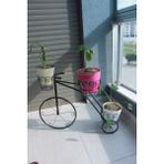 3 Gözlü Ferforje Bisiklet Saksılık – Metal Çiçeklik Dekoratif Bitki Standı - Siyah - 80 x 60 cm