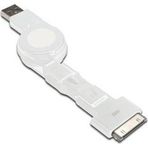 3 in 1 Makaralı Kablo, Apple 30 pin erkek + micro USB B erkek + mini USB B erkek <-> USB A erk