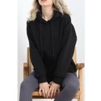 3 İplik Kanguru Cepli Kapşonlu Sweat Siyah - 20960.1878.