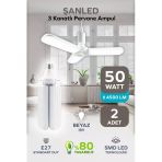 3 Kanatlı Pervane 48W Ampul Beyaz Işık- 2 Adettir