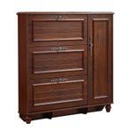 3 Kapaklı Çekmeceli İnce Vintage Ayakkabılık - Rustik Giriş Yolu Ayakkabı Dolabı Yerden Tasarruflu Ayakkabı Ayağı (110x19x116.5cm) - Ev için Şık Depolama Çözümü