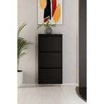 3 Kapaklı Metal Ayakkabılık Siyah