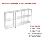 3 Katlı 3'Lü Galvaniz Çelik Raf - Depo, Arşiv, Kiler, Dosya, Market Rafı 59X93 Cm 50 Cm 1.00 Mm