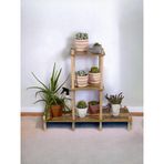 3 Katlı Ahşap Çiçeklik Rafı, Dekoratif Saksı Standı, Çiçeklik, Çiçek Sehpası, Çiçek Rafı, 82x72x29 cm, Çok Amaçlı Bitki Organizatörü, Asude Home, No2