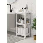 3 Katlı Banyo Raf Ünitesi (Peggy) Beyaz Banyo Düzenleyici Şampuanlık Havluluk Dolap(Beyaz)