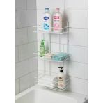 3 Katlı Banyo Rafı - Termo Plastik Kaplama Metal Şampuanlık - Üç Raflı