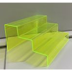 3 Katlı Merdiven Stand, 30CM Neon Yeşil, Modern ve Şık Tasarım - Ahşap