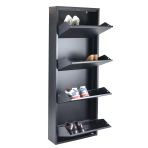 3 Katlı Metal Ayakkabılık Antrasit