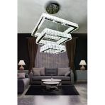 3 Katlı Modern Kare Taşlı Avize