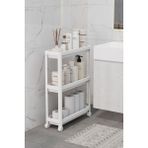 3 Katlı Tekerlekli Slim Ince Beyaz Banyo Mutfak Rafı MIT1125