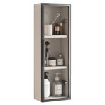 3 katmanlı Küçük alanlar için kapılı dar duvar dolabı Banyo İlaç Dolabı Mutfak Duvara Monte Dolap Delme Kozmetik Saklama Dolabı (Renk: D (sağ kapı) Boyut: 25 * 14 * 75 cm)