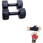 3 kg Dambıl x 2 Adet = 6 kg + Body Eldiveni - Siyah